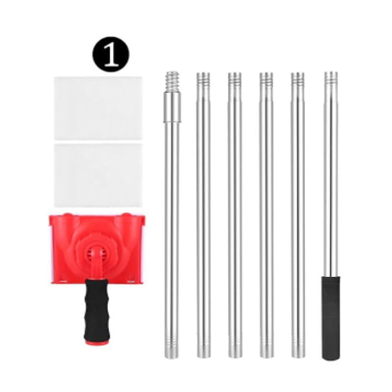 Hair Board Brush with 6-Section Stainless Steel Extension Rod Set