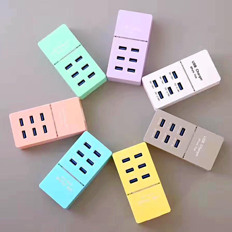 U6智能桌面自动识别 手机充电器6USB3.5A快充6口USB排插充电器