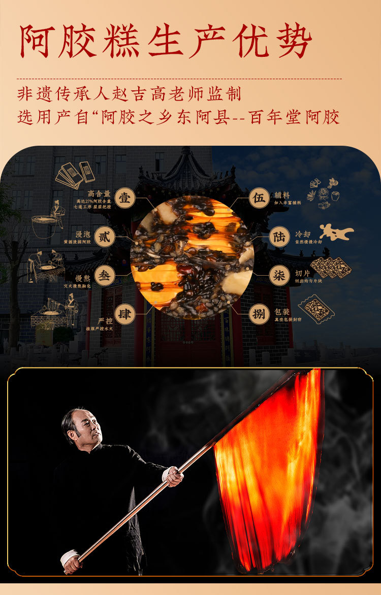 Ejiao Cake (Donkey-Hide Gelatin Paste) — Shandong Dong'e Style Herbal Wellness Confection, 200g Gift Box specifications