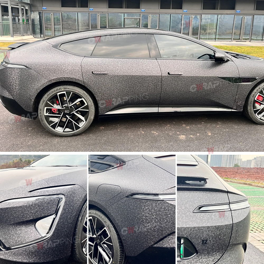 Flower Carbon Car Color Changing Film Pet Forged Carbon Fiber Film Matt Matte Electric Vehicle Motorcycle Car Color Changing Film