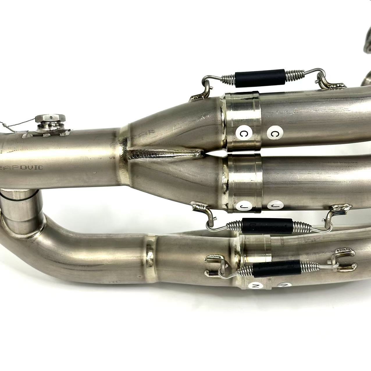 BMW S1000XR/M1000XR modified front section, BMW S1000XR Akrapovic front and middle section, titanium alloy front section