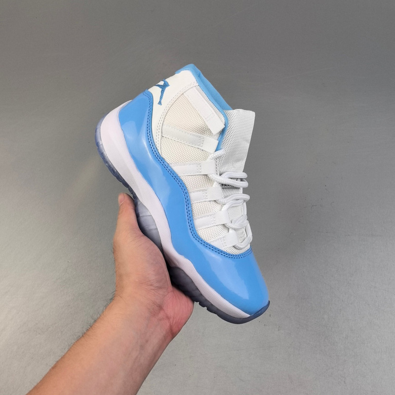 Putian Pure Original Aj11 Basketball Shoes Retro Trendyy Non-Slip Shock-Absorbing Comfortable Wear-Resistant Sports Shoes Low-Top North Carolina Blue