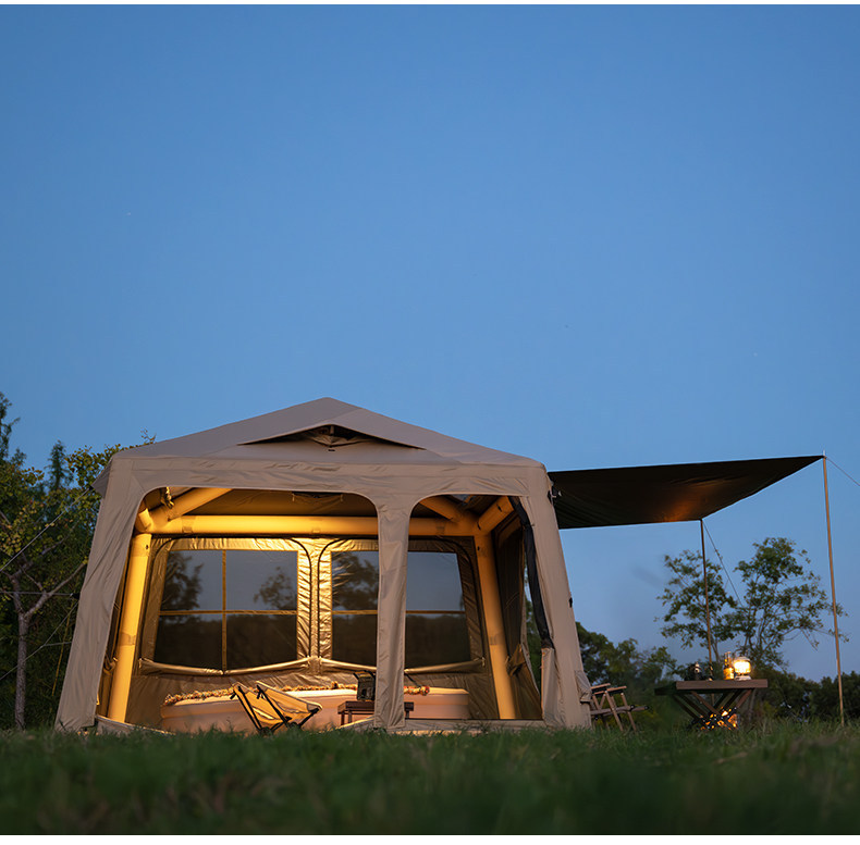 Explorer Water Cube Fully Automatic Inflatable Tent for Outdoor Camping, Overnight Rainproof Camping Gear, Integrated with the Vehicle Tail