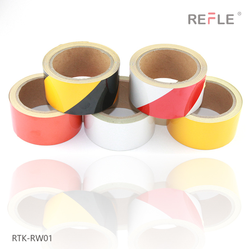 黑黄红黄白背胶双色斜纹印刷日本反光胶带 日本车库门警示胶带