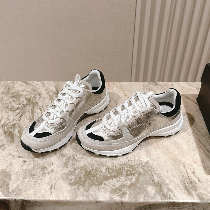 Foreign Trade Cc Chanel New Style Thick-Soled Sneakers for Women 25A Panda Color-Blocking Versatile Casual Low-Top Shoes