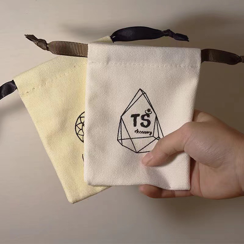 定制简约帆布袋时尚饰品收纳袋首饰包装袋零钱耳机隐形眼睛盒收纳