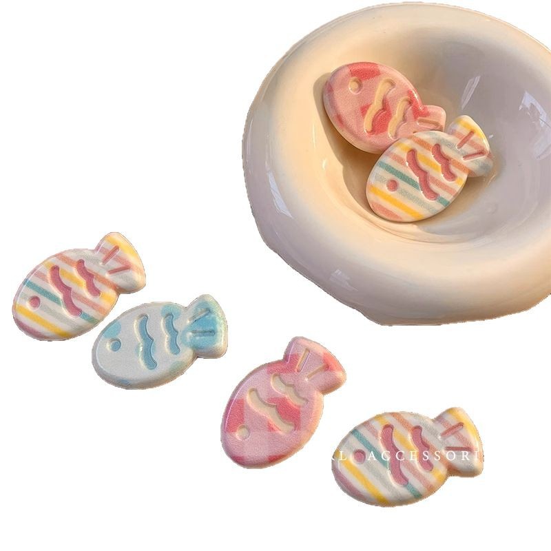 Pequeño pez de color clip para el cabello de la mujer adorable clip para el cabello de pestaña lateral dulce multifacé frente rotura clip para el cabello de boca de pato