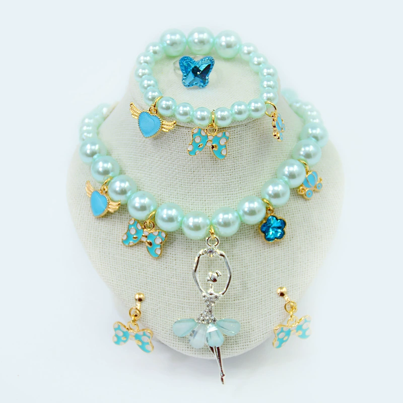 Children's necklace and bracelet, ear clips, hairgrip for princess, earrings, cartoon ring, hair accessory