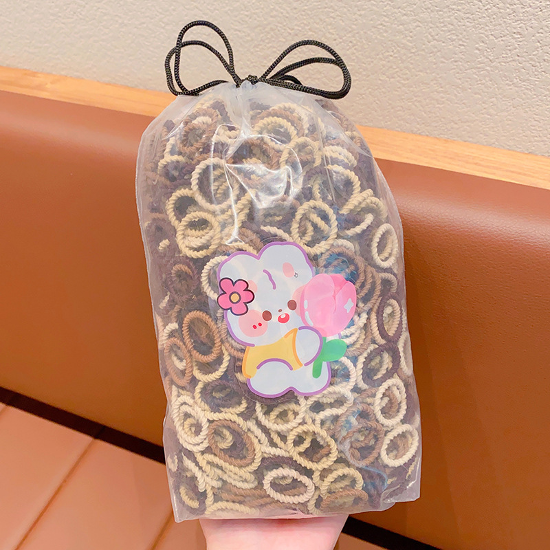 600 piezas de la banda de goma elástica para niños no lastiman el cabello del bebé lazo del pelo del pulgar banda de pelo niña cuerda de pelo