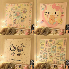 少女のかわいいネットの赤いベッドの頭の背景の布insの丸い高級感の部屋は寝室の寮の漫画の装飾を改造します。