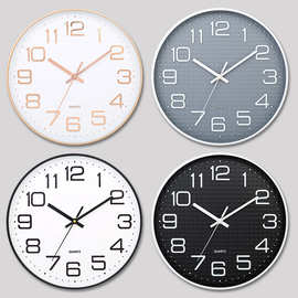12英寸30CM静音挂钟时尚家用客厅立体数字简约钟表批发wall clock