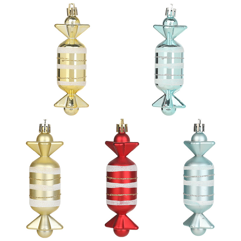 Decoraciones de Navidad personalizadas Hong Heng caramelo multicolor polvo de polvo de decoración de árbol de Navidad colgante DIY accesorios de vestuario