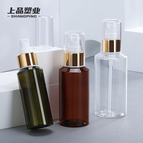 100ml PET green sloped shoulder plastic spray bottle tea essence toner empty bottle cosmetic bottle refill bottle