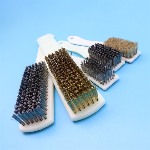 Wholesale wire brush industrial copper wire stainless steel knife brush barbecue grill rust removal cleaning brush long handle wire brush steel brush