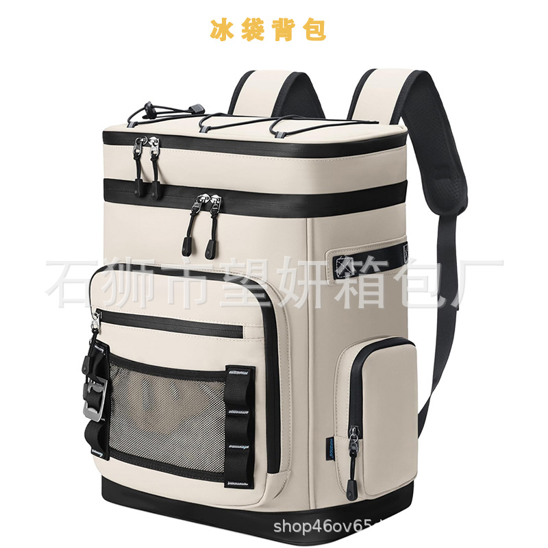 Waterproof Oxford Cloth Lunch Backpack, Outdoor Large-Capacity Ice Bag Backpack, Outdoor Picnic Aluminum Foil Insulated Backpack
