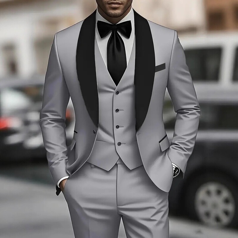 European and American Cross-Border Men's Suits, Business Casual Three-Piece Suits, Korean Style Slim-Fit Small Suits, Wedding Groomsman Suits Tk