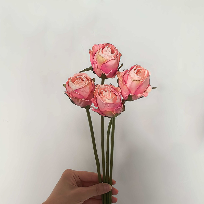 Flores simuladas de rosa de Angola decoración de bodas flor falsa rosa mano ramo de flores accesorios de fotos