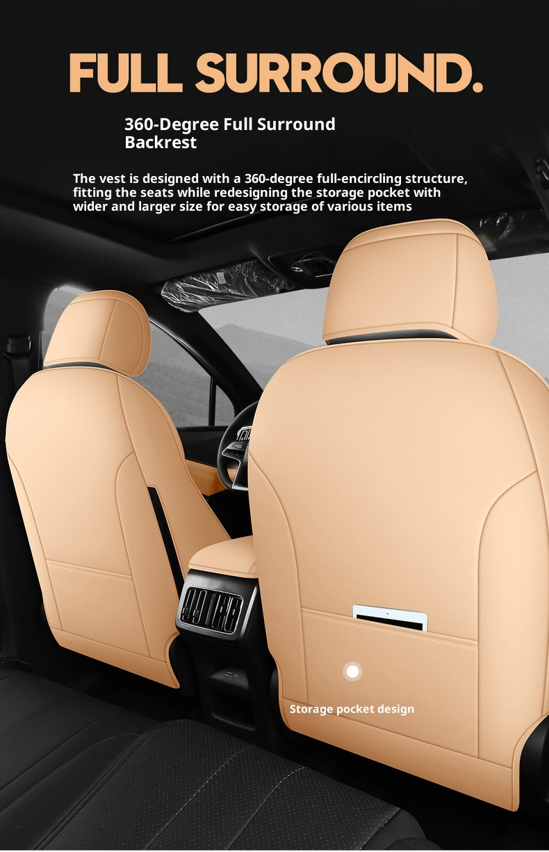 New Model Luxury Car Song Ldm-I Full Leather Car Seat Cushion, Four-Season Overseas Right-Hand Drive Seat Cover, Cross-Border Full-Cover Car Seat Cushion