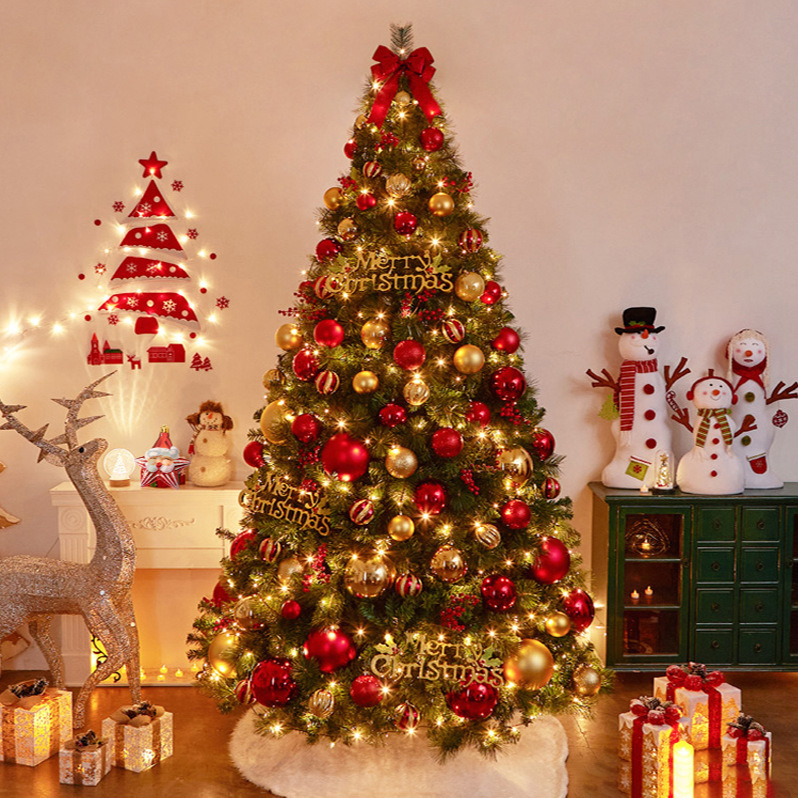 High-End New Encrypted Christmas Tree Package 1.2/1.5/1.8/ 2.1m Shopping Mall Home Decoration with Many Lights