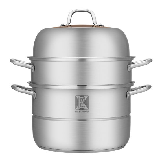 304 Stainless Steel Steamer Thickened Multi-functional Three-layer Steamer Household Double-layer Steaming Grate Fish Steaming Soup Pot Gift Pot