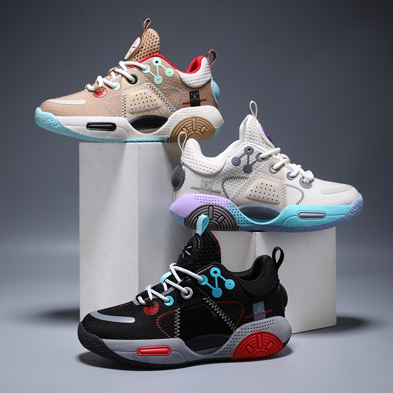 8588 zapatos de baloncesto para niños otoño nuevos zapatos antideslizantes resistentes al desgaste para niños entrenamiento de combate para correr