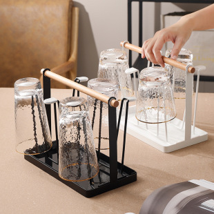 Wrought Iron Drain Cup Holder Household Portable Cup Holder Integrated Tray Cup Holder Nordic Kitchen Cup Storage