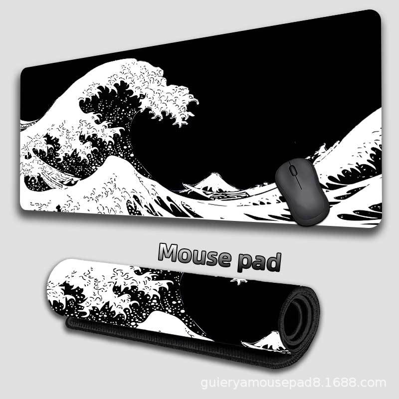 Kanagawa Waves Japanese Wind Alfombrilla de ratón súper grande transfronteriza Alfombrilla de escritorio de oficina personalizada Alfombrilla de ratón para teclado Mousepad
