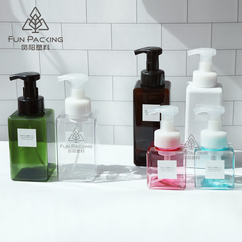 Spot Mousse Foaming Bottle 250ml Shower Gel Hand Sanitizer Bottle 450ml Square Foam Bottle 650ml Sub-Bottle
