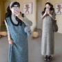 半高领孕妇撞色新款孕妇裙