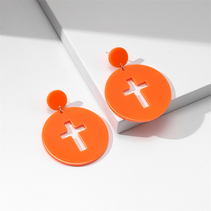 Fashion Cross Arylic Polishing Women's Ear Studs 1 Pair display picture 49