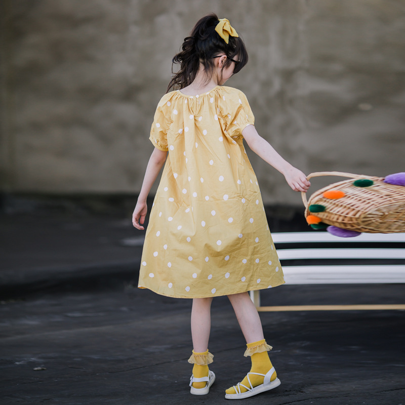 Vestido de verano para niñas, estilo coreano, holgado, para niñas mayores, vestido de lunares moderno para niñas, verano 2024