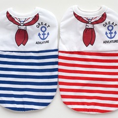 Summer and Autumn Navy Striped Dog and Cat Pet Clothing Vests with Bow Ties, Manufacturer Wholesale