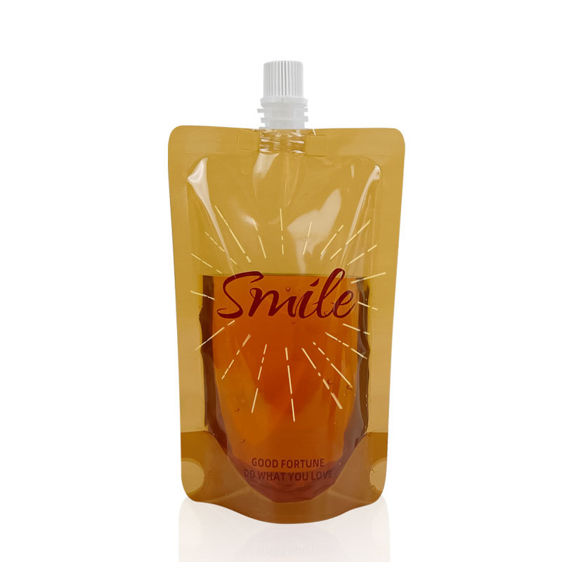 Boquilla de succión de leche de soja bolsa de pie paquete de té con leche bolsa transparente al por mayor bolsa de embalaje de boquilla desechable líquida de medicina china