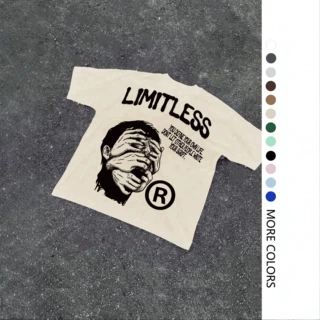 跨境欧码Men's Cartoon & Letter Print Round Neck Pajama Tee,