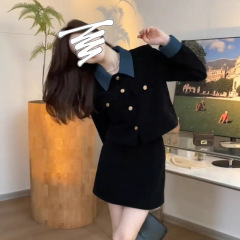 秋冬季小个子穿搭温柔系炸街奶乖法式小香风外套半身裙两件套装女