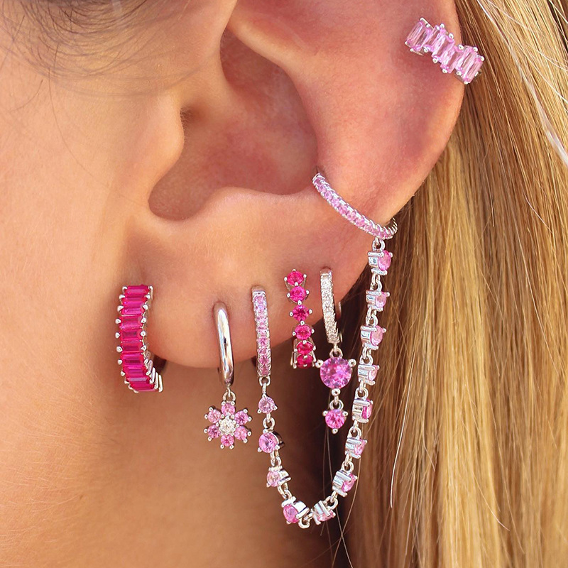 Trendy European and American Style Zircon Earrings with Electroplating Craftsmanship, Wholesale Factory Direct Sales for European and American Fashion Trendy European and American Style Zircon Earrings with Electroplating Craftsmanship, Wholesale Factory Direct Sales for European and American Fashion