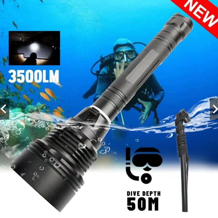 Мощный новый профессиональный фонарик для дайвинга P90 для морской рыбалки, сильный свет под водой, супер яркий и длительное время автономной работы.