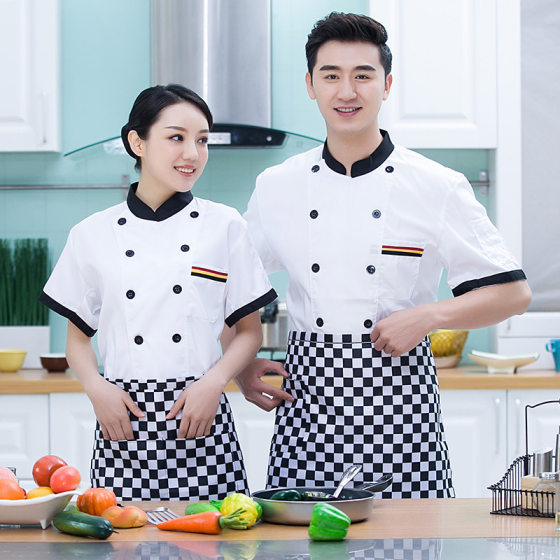 Chef clothes short sleeve hotel restaurant kitchen restaurant kitchen clothes catering waiter chef work clothes short sleeve summer
