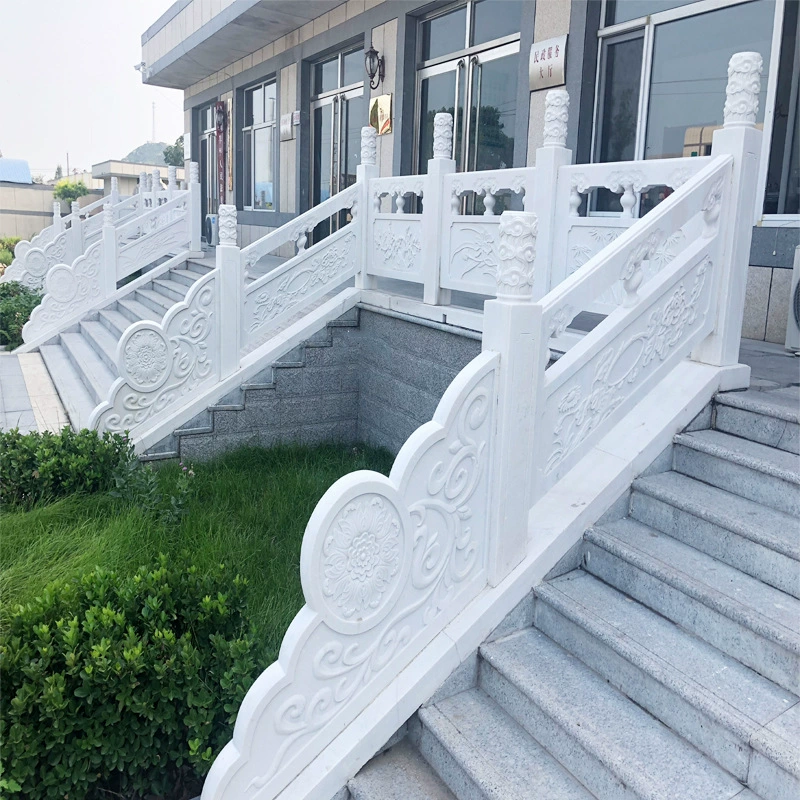 Каменные перила из белого мрамора гранитные ограждения голубые перила мраморные перила