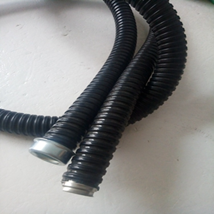 镀锌穿线软管 PVC包塑金属软管电力护线蛇皮管Φ20黑色