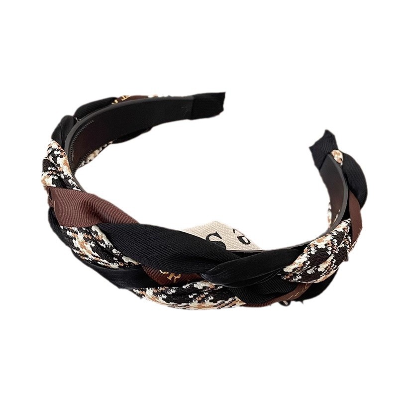 Otoño y invierno retro curry cráneo alto correa de cabello para mujeres 2025 nueva moda extranjera borde ancho de presión correa de cabello toque