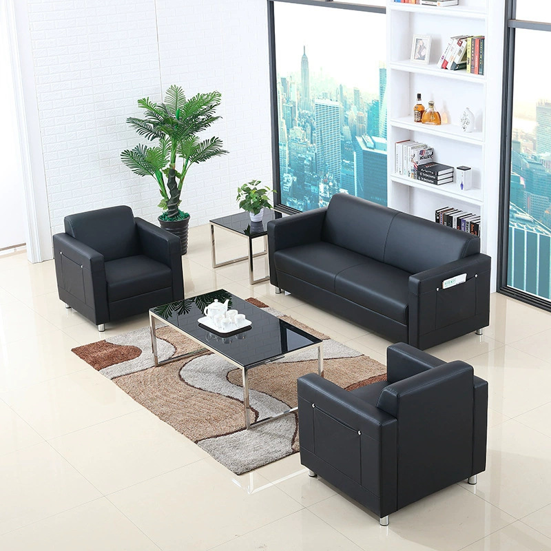 Sofá de oficina de negocios mesa de té combinación de automóviles de cuero genuino 4S tienda de clientes sala de recepción simple y moderna