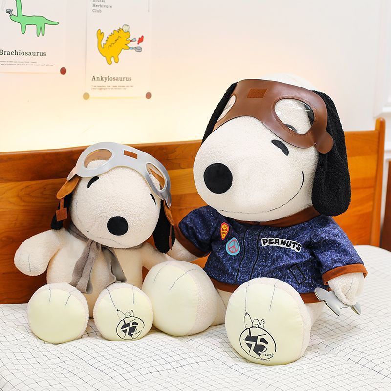 2025 nuevo lindo muñeco Snoopy muñeca muñeca de peluche piloto de mantenimiento regalo de cumpleaños para niños y niñas