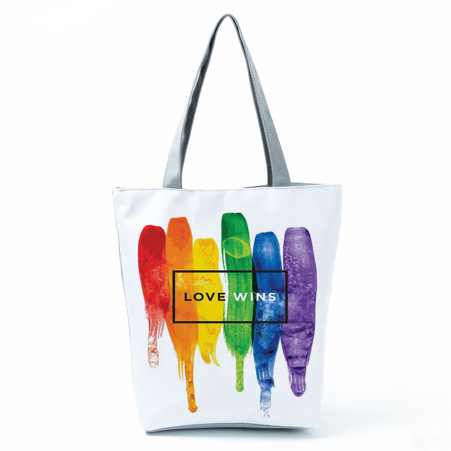 Title 2, Borsa a tracolla casual con stampa Rainbow Engl...