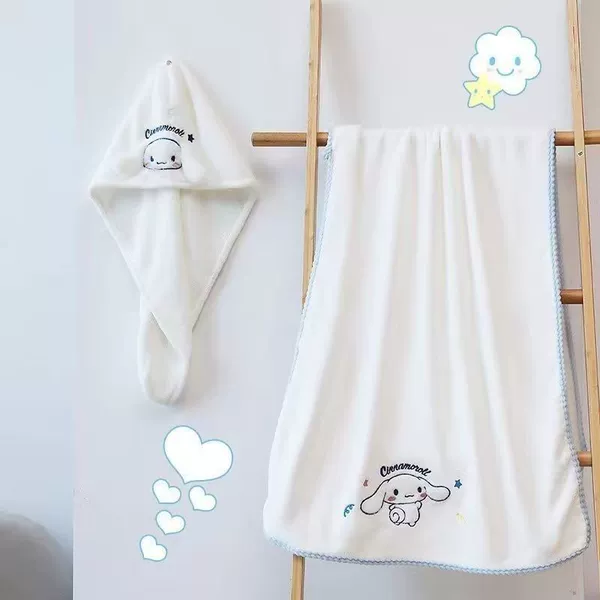 White cute hair towel