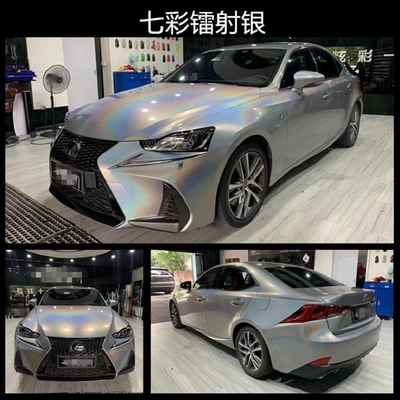 Gray Super Bright Liquid Silver Iceberry: Auto Color Change Film - pet-rainbow-laser-silver-152m-17m-white-label-flawless