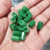 Relief dry green emerald iron dragon raw accessories jade film double happy tree leaf petal jade tube road with pearl lotus jade ring