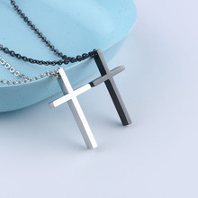 十字架项链男女百搭嘻哈不锈钢情侣吊坠毛衣链个性学生卫衣配饰品