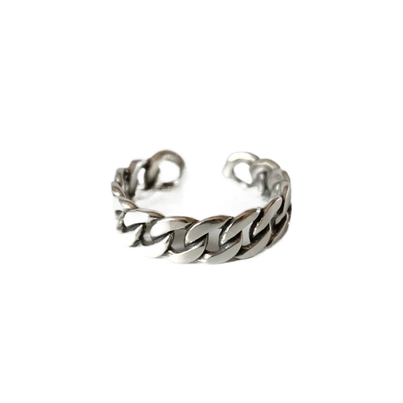 Matte ring, silver 925 sample, light luxury style, high-quality style, on index finger