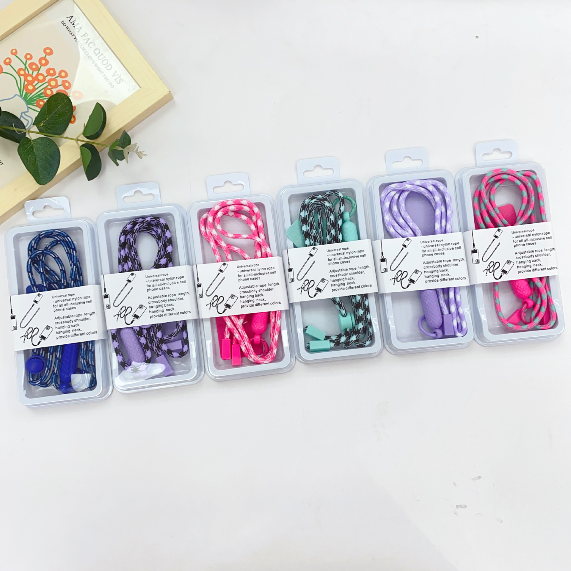 Ajustable Nuevo Aplicable a la correa de nylon trenzada, nuevo tipo de correa de teléfono móvil, correa de correa universal ajustable.